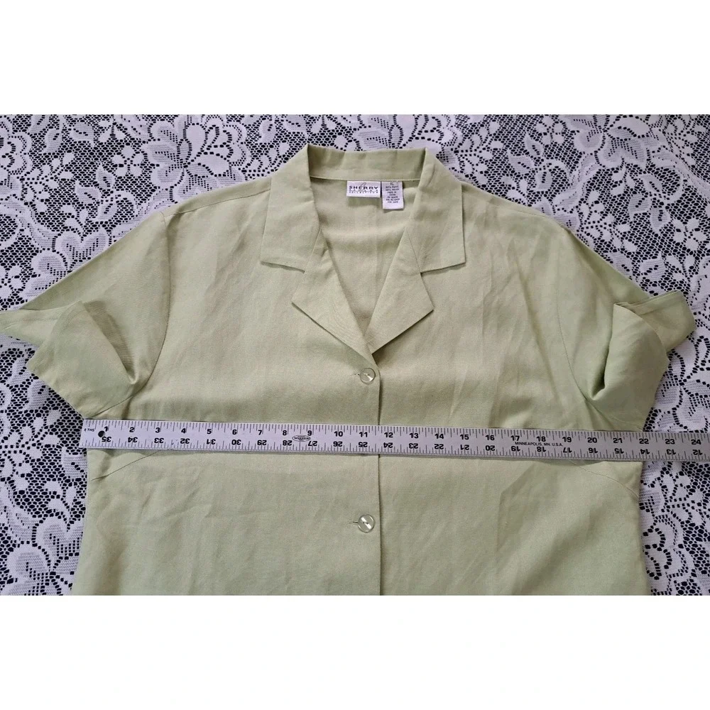 Sherry Taylor Collections Pants Suit XL Lime Green Short Sleeve‎ Elastic Waist